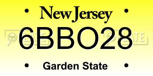 6BBO28 New Jersey License Plate