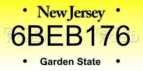 6BEB176 New Jersey License Plate