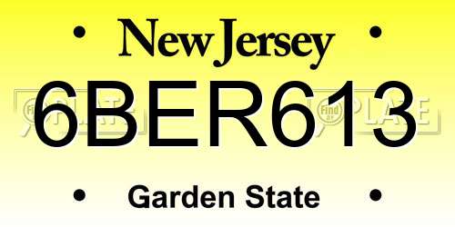 6BER613 New Jersey License Plate