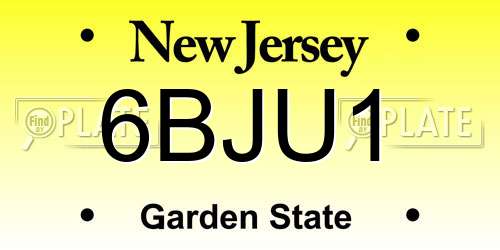 6BJU1 New Jersey License Plate
