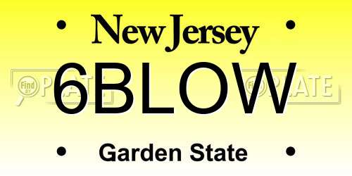 6BLOW New Jersey License Plate