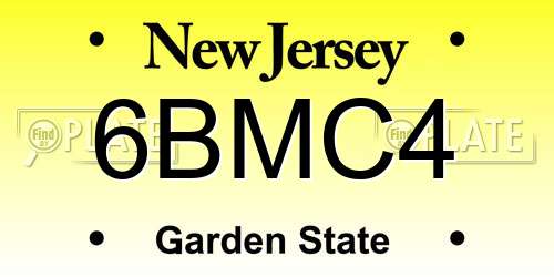 6BMC4 New Jersey License Plate