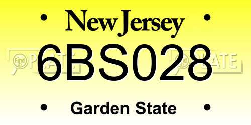 6BS028 New Jersey License Plate