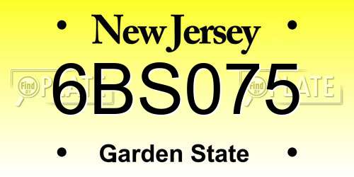 6BS075 New Jersey License Plate