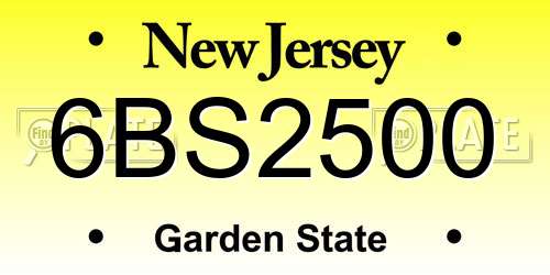 6BS2500 New Jersey License Plate