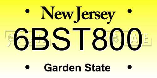 6BST800 New Jersey License Plate