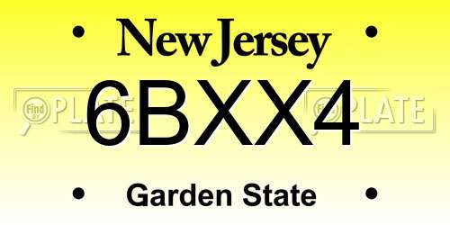 6BXX4 New Jersey License Plate
