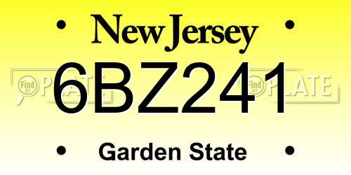6BZ241 New Jersey License Plate