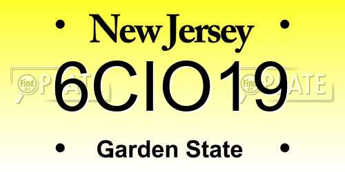 6CIO19 New Jersey License Plate