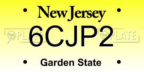 6CJP2 New Jersey License Plate