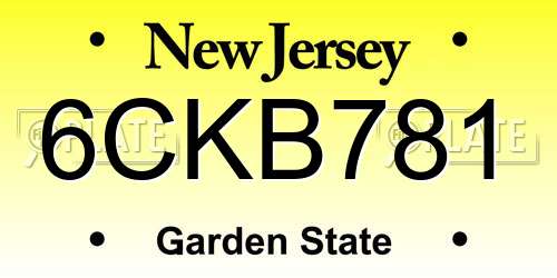 6CKB781 New Jersey License Plate
