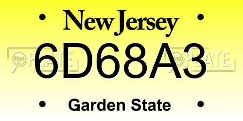 6D68A3 New Jersey License Plate
