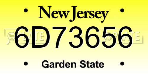 6D73656 New Jersey License Plate