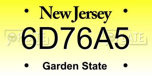 6D76A5 New Jersey License Plate