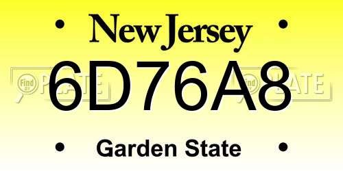 6D76A8 New Jersey License Plate
