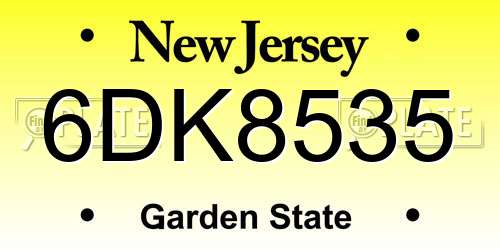 6DK8535 New Jersey License Plate
