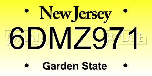 6DMZ971 New Jersey License Plate