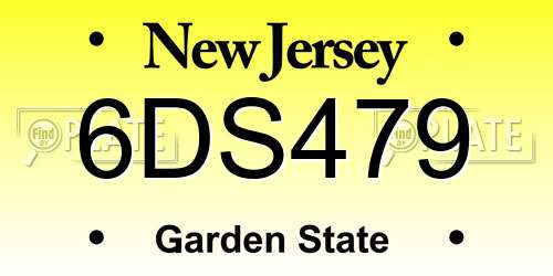 6DS479 New Jersey License Plate