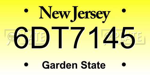6DT7145 New Jersey License Plate