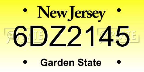 6DZ2145 New Jersey License Plate