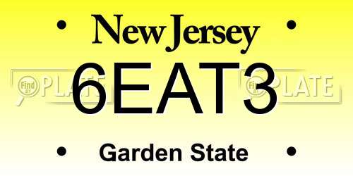 6EAT3 New Jersey License Plate