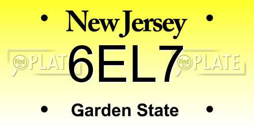 6EL7 New Jersey License Plate