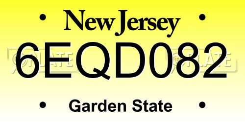 6EQD082 New Jersey License Plate
