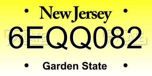 6EQQ082 New Jersey License Plate
