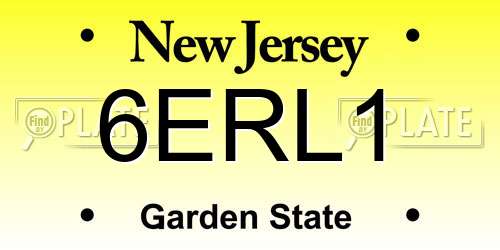 6ERL1 New Jersey License Plate