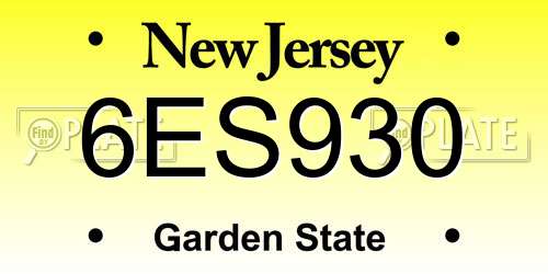 6ES930 New Jersey License Plate