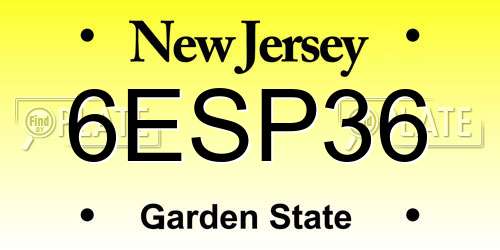 6ESP36 New Jersey License Plate
