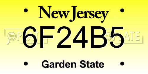 6F24B5 New Jersey License Plate