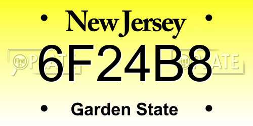 6F24B8 New Jersey License Plate