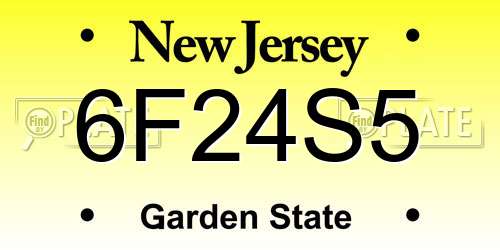 6F24S5 New Jersey License Plate