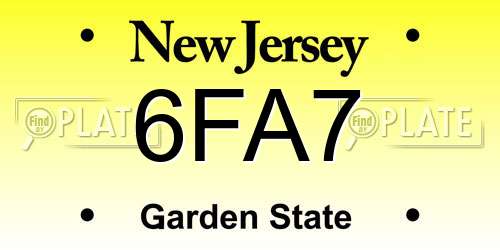 6FA7 New Jersey License Plate