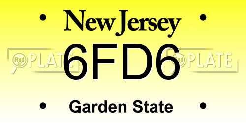 6FD6 New Jersey License Plate