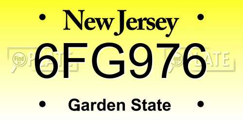 6FG976 New Jersey License Plate