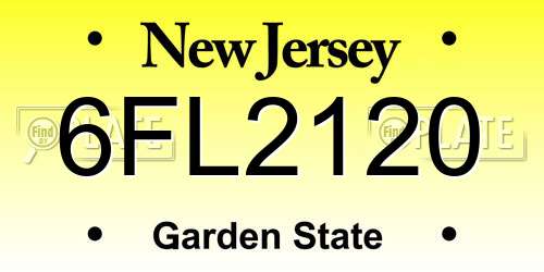 6FL2120 New Jersey License Plate