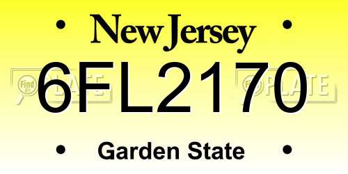 6FL2170 New Jersey License Plate
