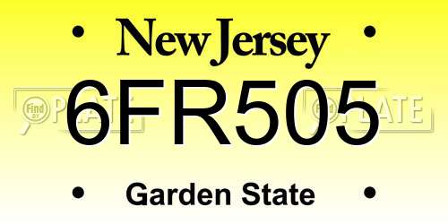 6FR505 New Jersey License Plate