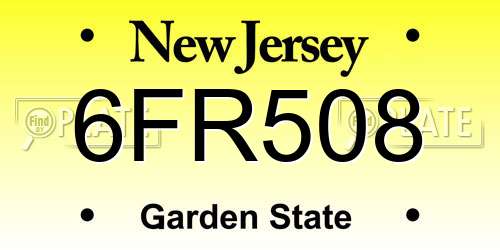 6FR508 New Jersey License Plate
