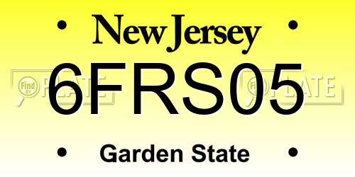 6FRS05 New Jersey License Plate