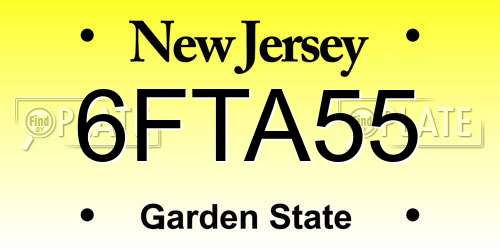 6FTA55 New Jersey License Plate