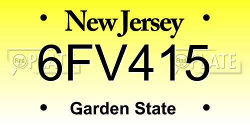 6FV415 New Jersey License Plate
