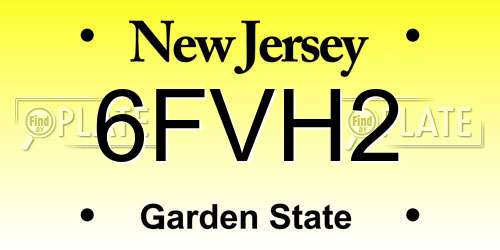 6FVH2 New Jersey License Plate