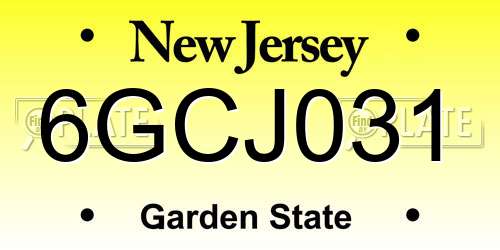 6GCJ031 New Jersey License Plate