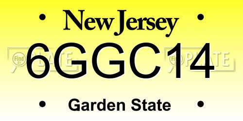 6GGC14 New Jersey License Plate