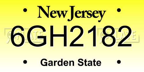 6GH2182 New Jersey License Plate