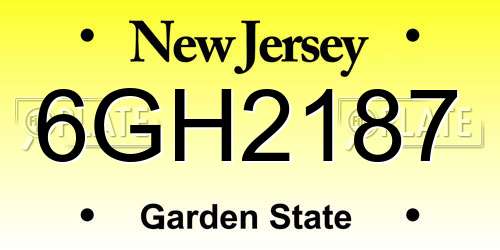 6GH2187 New Jersey License Plate