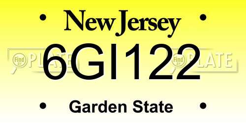 6GI122 New Jersey License Plate
